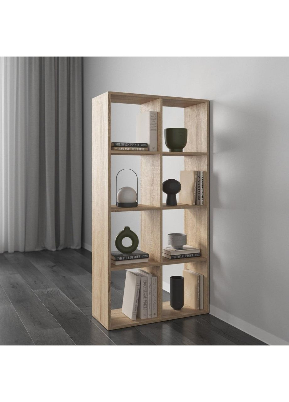 Стелаж для книг і декору на 8 комірок із ламінованого ДСП 720x1430x290 (hm-10-sn) VAYS (363134700)