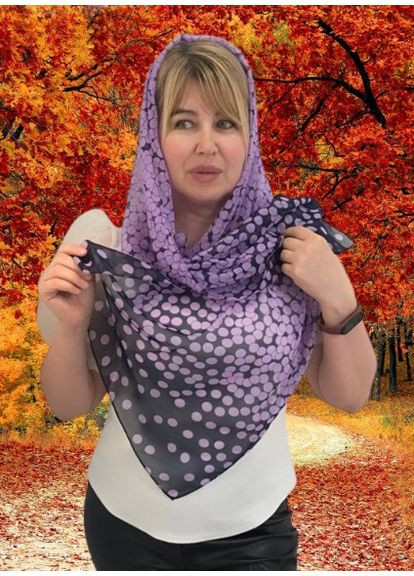 Женский шарф платок в горох 150 см*49 см темно-синий Confetti (371366860)