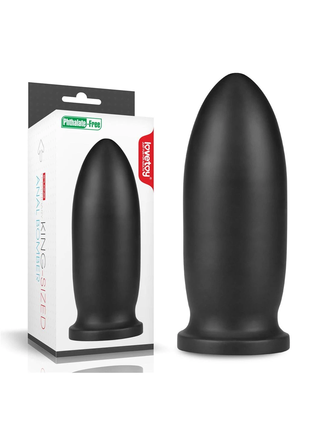 Велика анальна пробка 9" King Sized Anal Bomber, 20,3 см (чорний) Lovetoy (374627809)