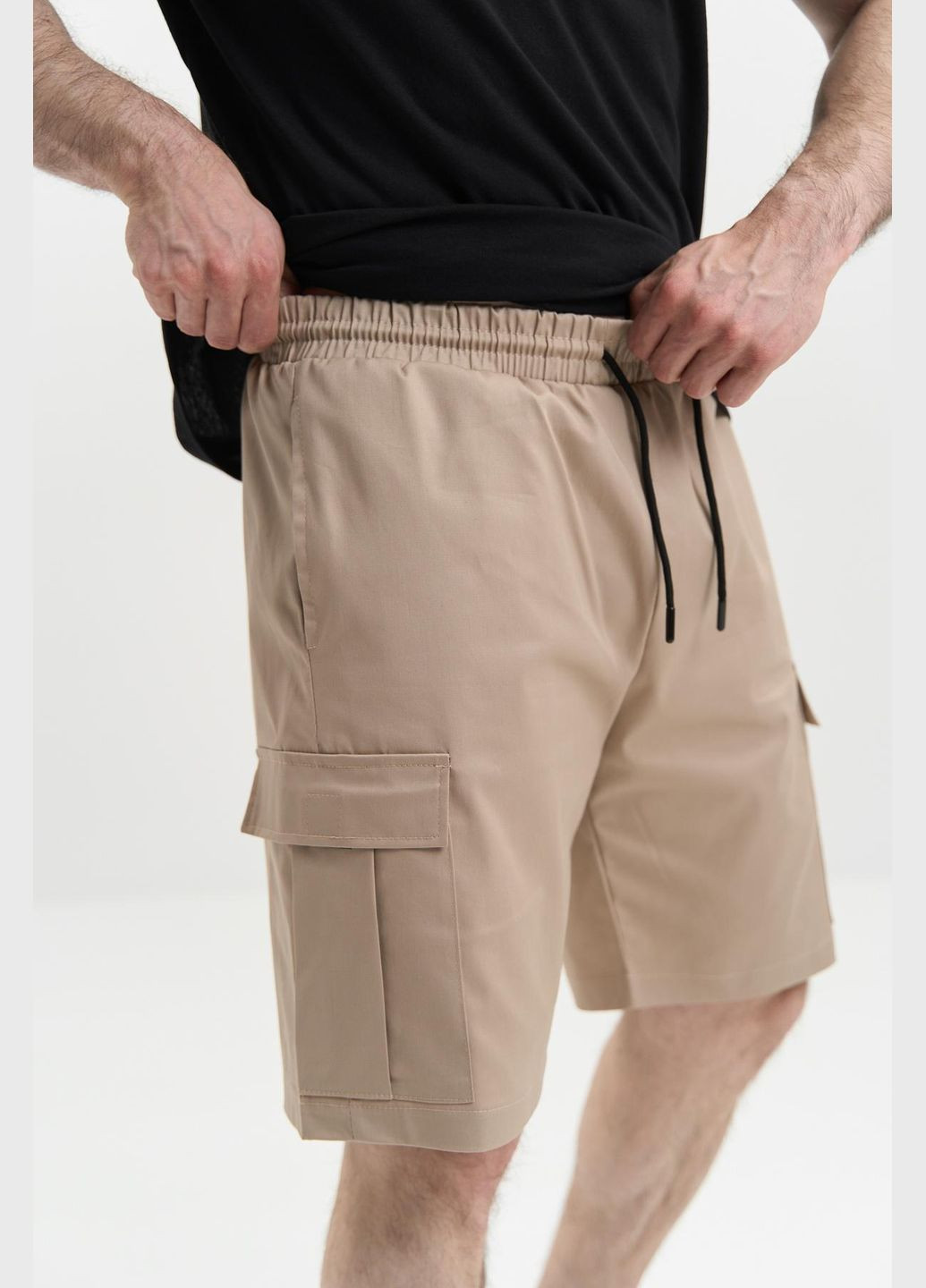 Шорти карго чоловічі Великого Розміру стрейч-котон з кишенями літо, пісочний No Brand (340108459)