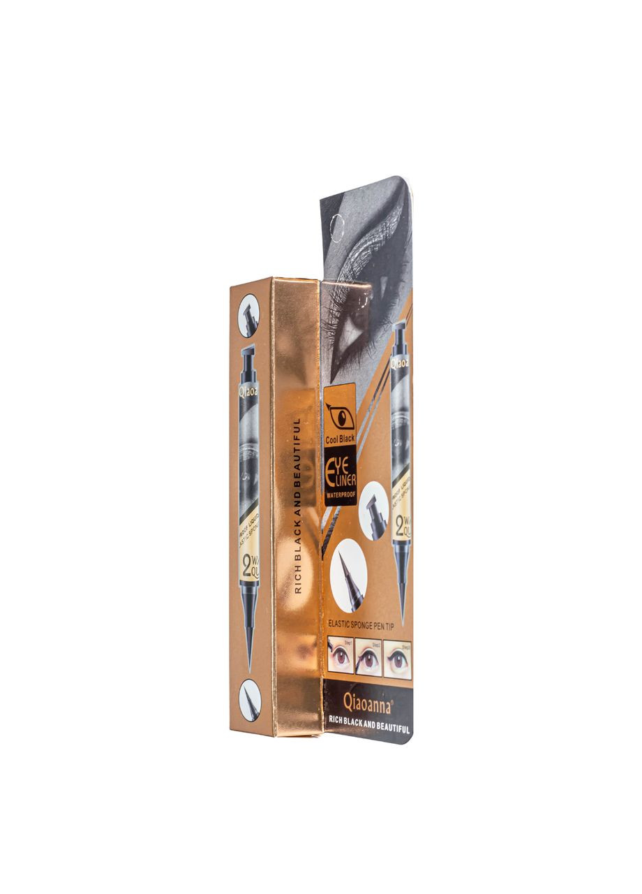 Підводка-маркер для повік Qiaoanna зі штампом 2в1 чорна 5 г Huda Beauty (367991055)