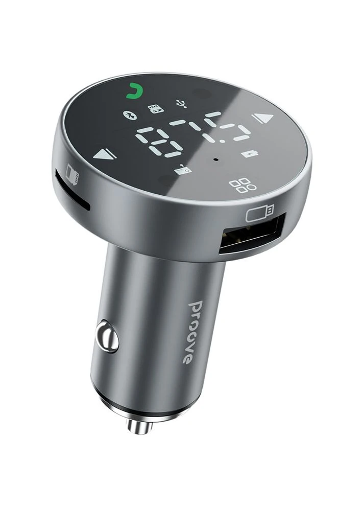 FM трансмітер FM Launcher Sound Sync 30W PD+QC3.0 Type-C+USB Gray (50880) Proove (316115953)