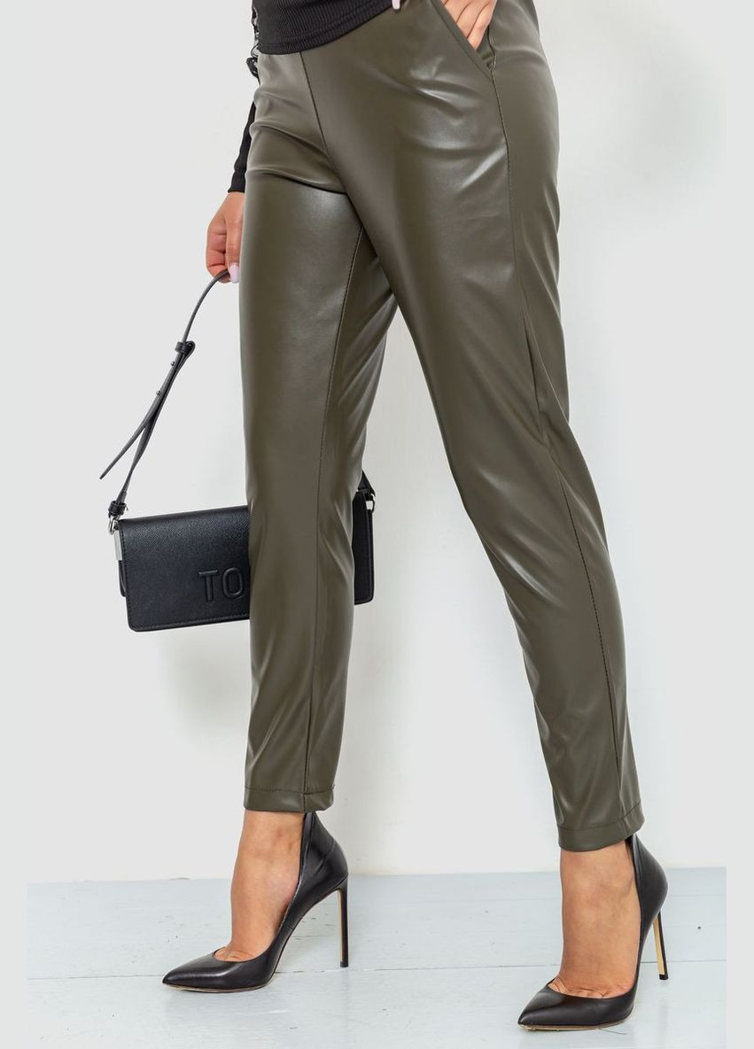 Женские лосины женские с экокожи черные прямые размер L (sku_214R2031) Ager (316318423)