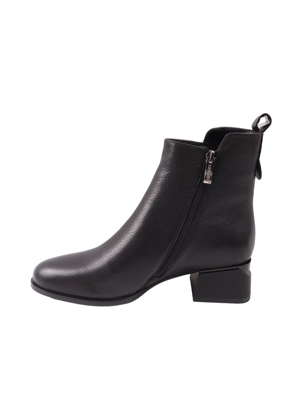 Черные ботильоны женские черные натуральная кожа Geronea 1023-24DH