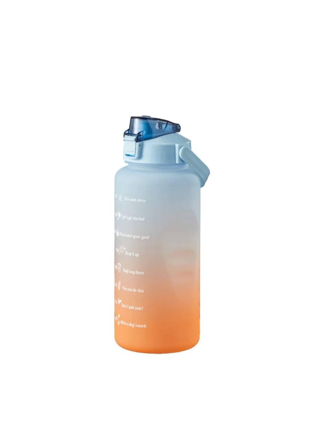 Голуб-оранжевая, матовая, ударопрочная, спортивная бутылка для воды, замок поилки. . No Brand (280939321)