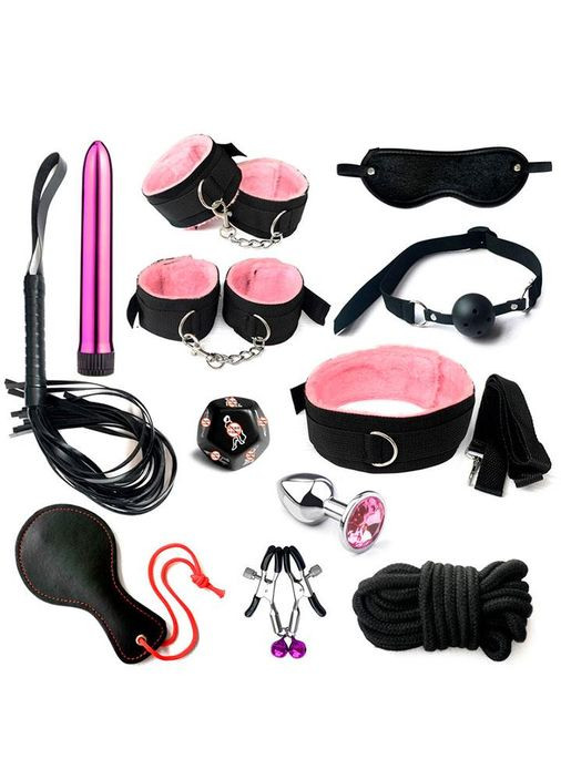 BDSM набор из 12 предметов - Розовый - Садомазо - (372734277)