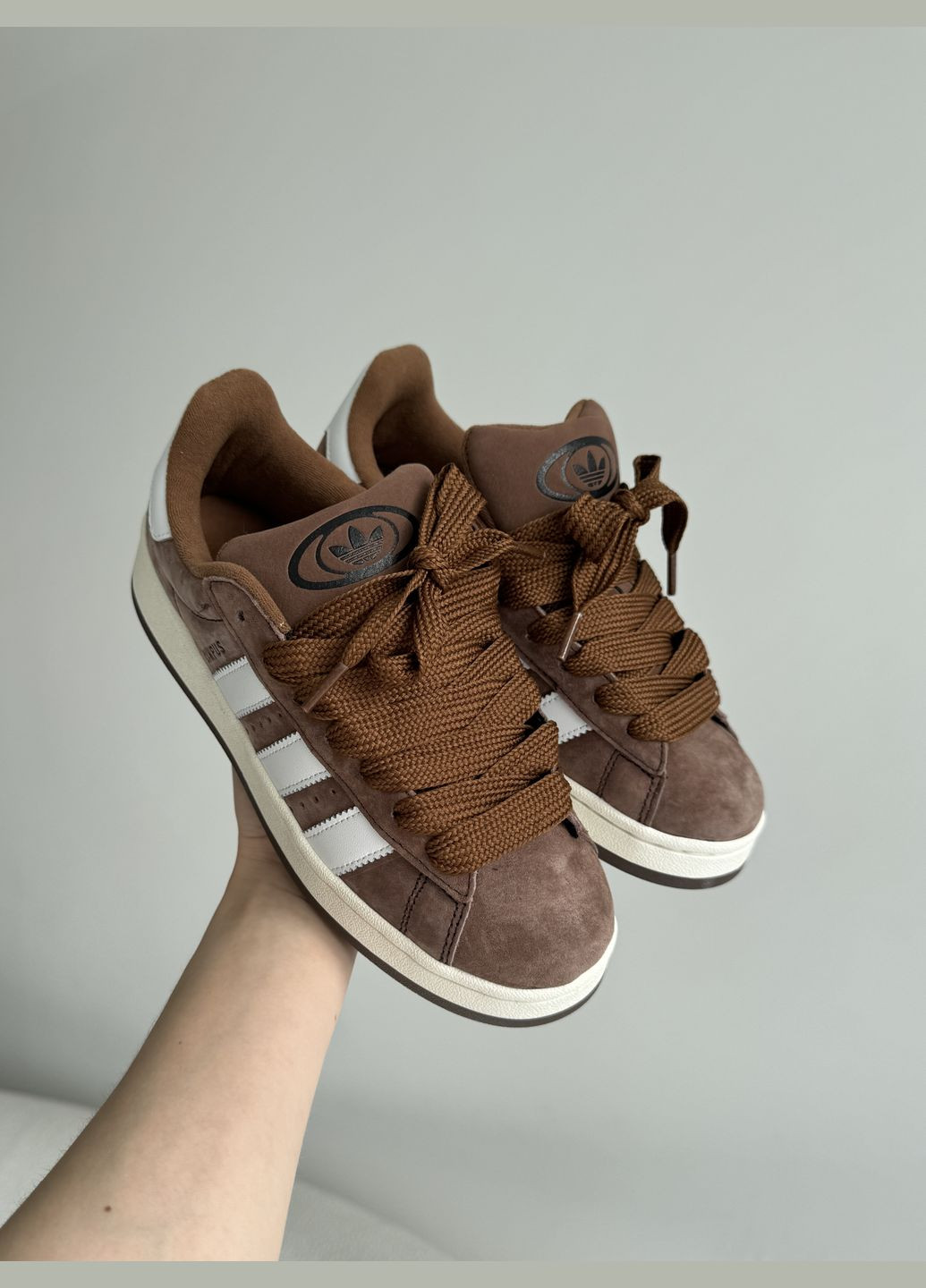 Коричневые демисезонные кроссовки мужские и женские adidas campus 00s brown | адидас кампус коричневые No Brand