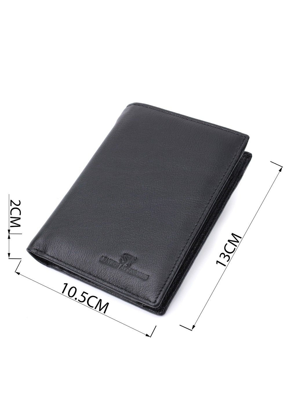 Вертикальне чоловіче портмоне з натуральної шкіри 22733 Чорний st leather (298111829)