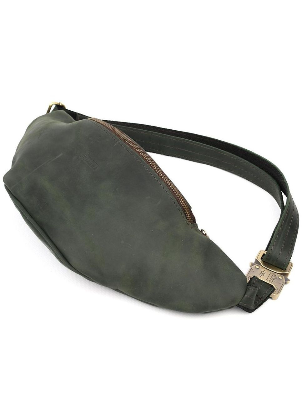 Сумка чоловіча на пояс через плече з натуральної шкіри Зелений 35288 TARWA (333594247)