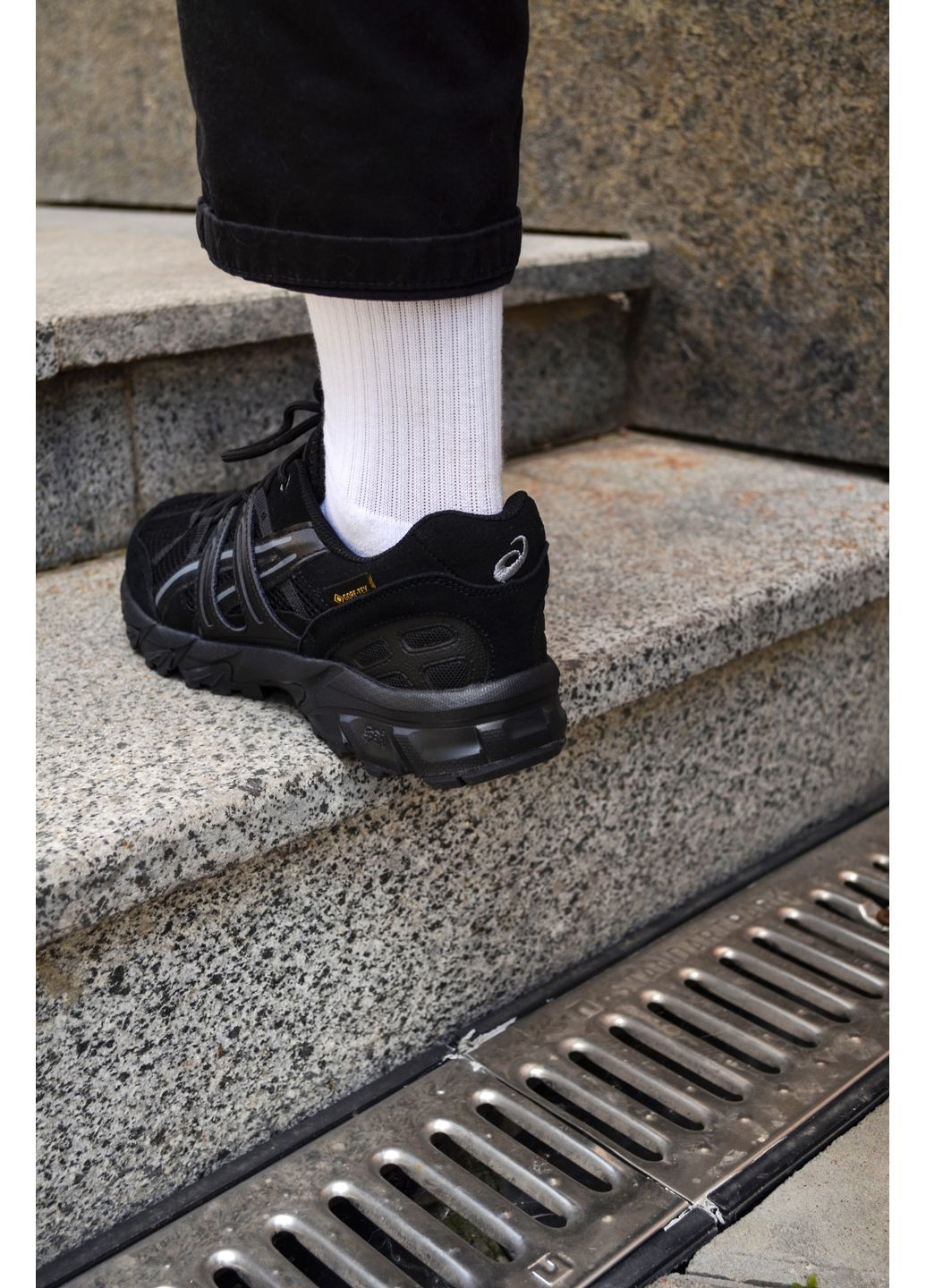 Чорні Осінні кросівки чоловічі asics gel-sonoma 15-50 black асікс гель сонома 15-50 No Brand