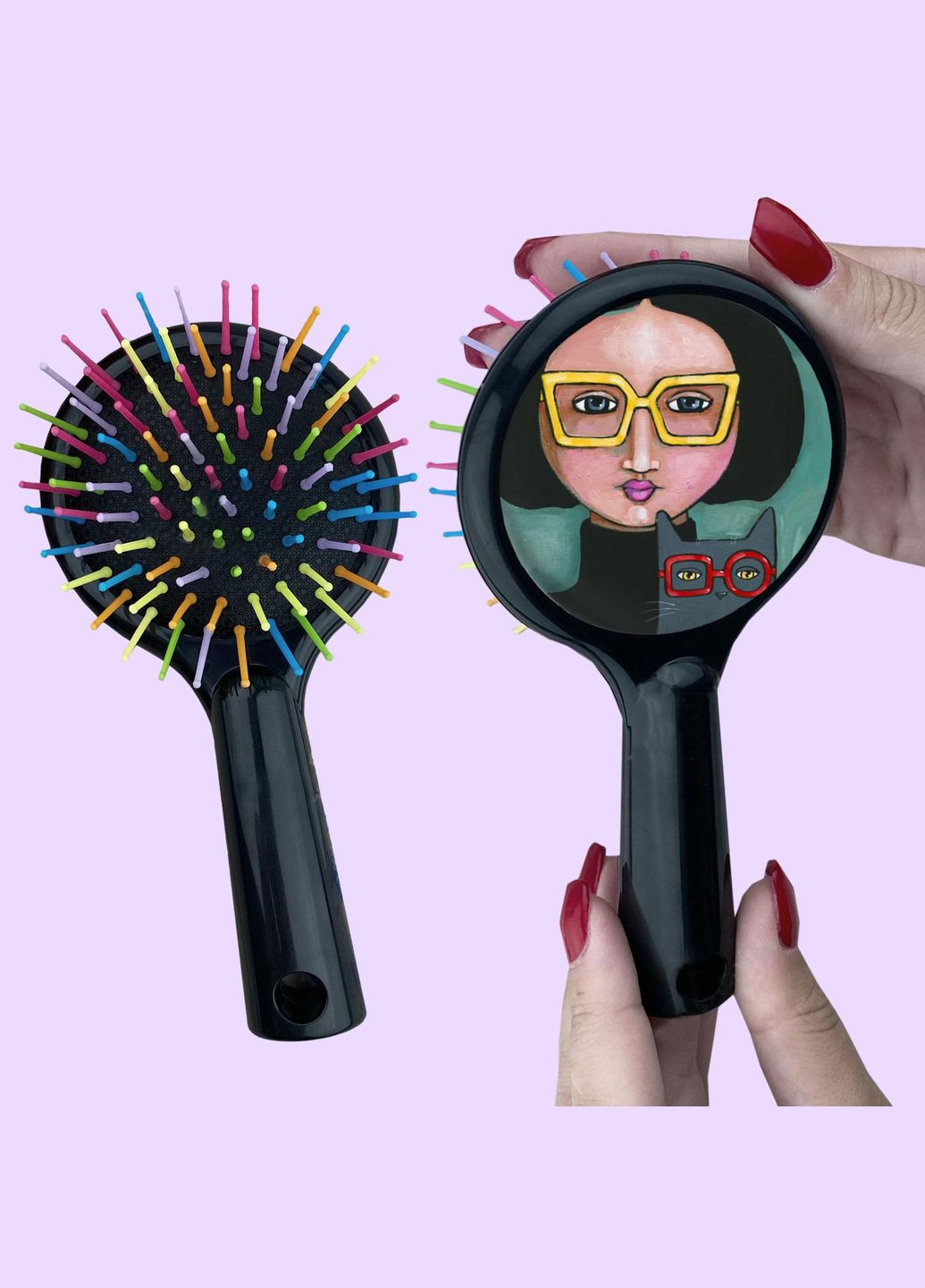 Расческа для волос с рисунком #00033 Черный No Brand (315046167)