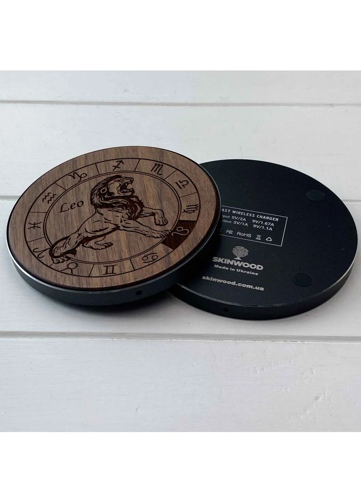 Беспроводная зарядка Fast Charger гравировка Zodiac SkinWood (396757093)