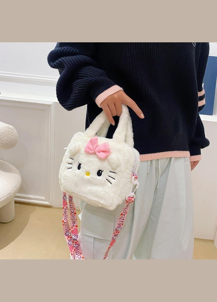 Детская плюшевая сумочка Hello Kitty белого цвета (NR0223_8) No Brand (317252744)