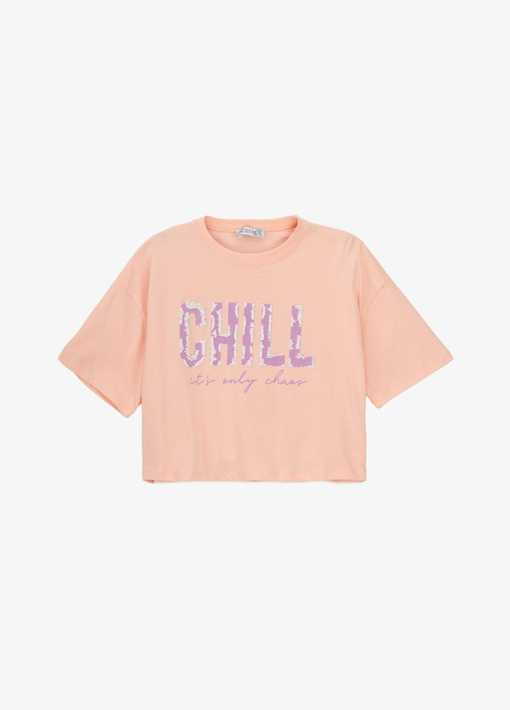 Персикова літня футболка з принтом для дівчинки m114 116 см shop (2000990930583) Dinomin