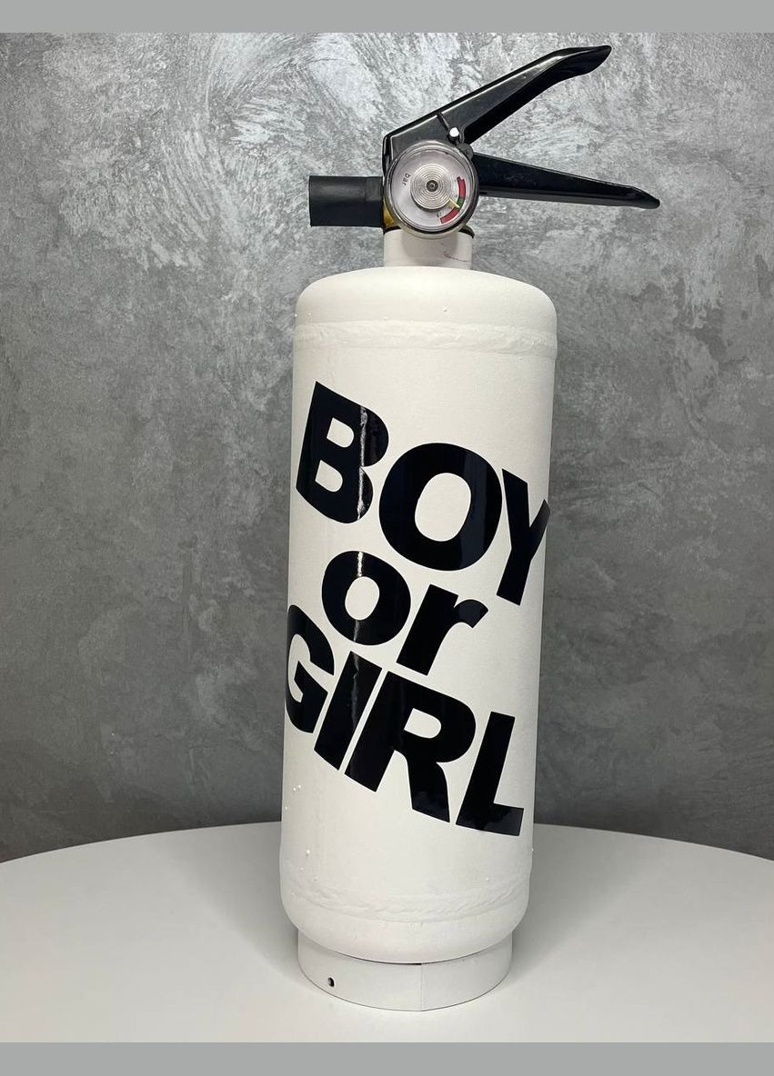 Белый Баллон Гендер Пати 1 кг с Голубой Краской Холи, Gender Party BOY OR GIRL, белый с черной наклейкой DobraMAMA (329194588)