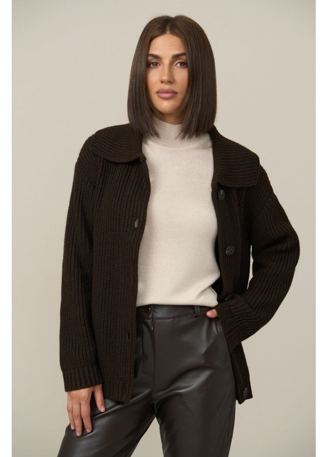 Коричневый демисезонный кардиган Triko Bakh