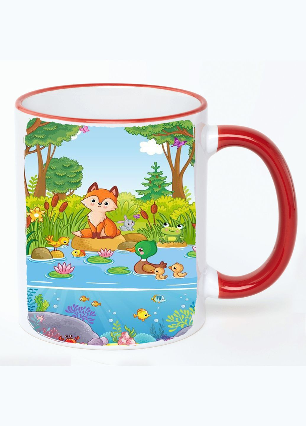 Чашка з дитячим малюнком (кухоль, кухоль) #0157 Біла з Червоною ручкою 330 мл No Brand (322713722)