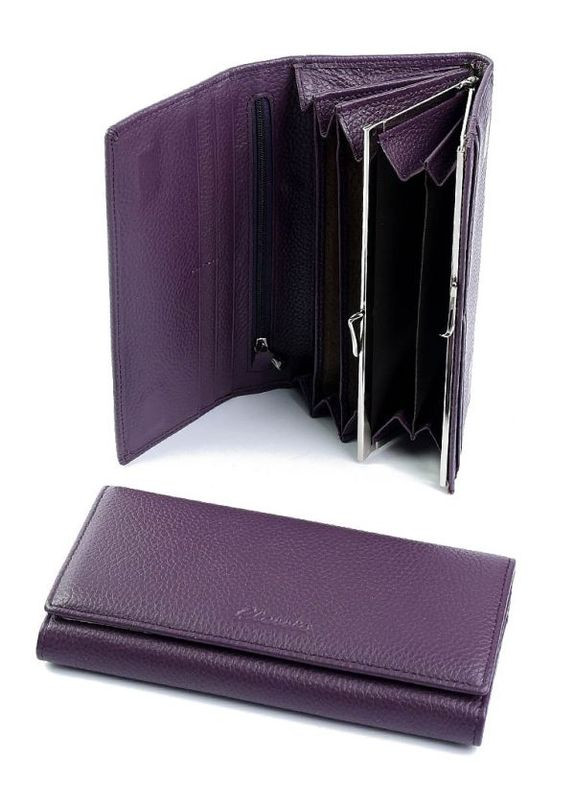 Кожаный женский кошелек фиолетовый No Brand (294629326)