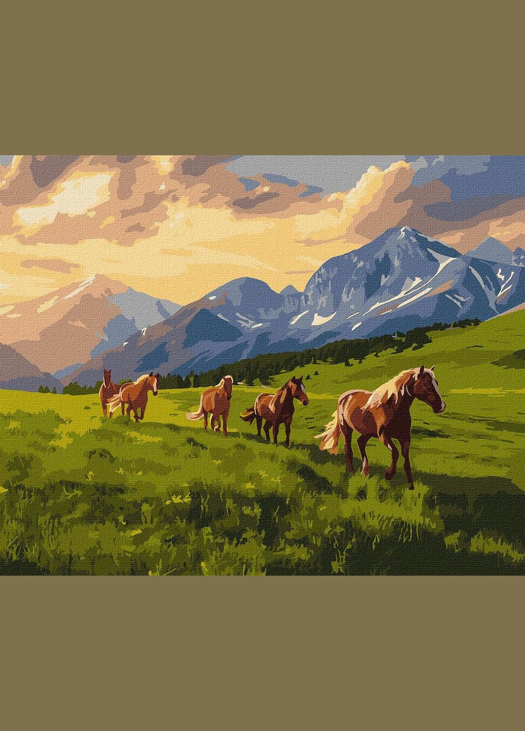 Картина за номерами Тварини. Вільні коні 40*50 см KHO 6609 Ідейка (362533766)