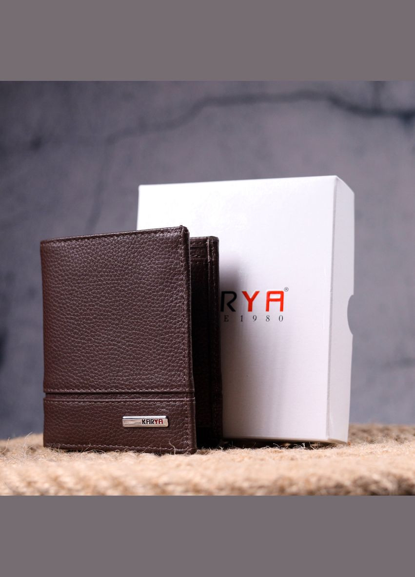 Портмоне для документів чоловіче з натуральної шкіри 21322 Коричневий Karya (306882001)