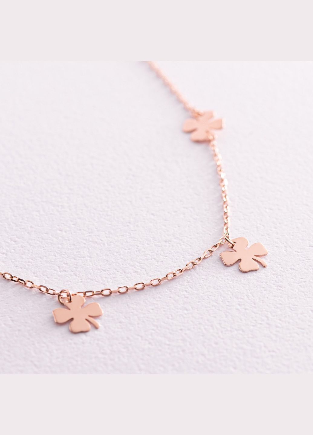 Кольє Клевер в червоному золоті кол02084 46 Oniks (264393047)