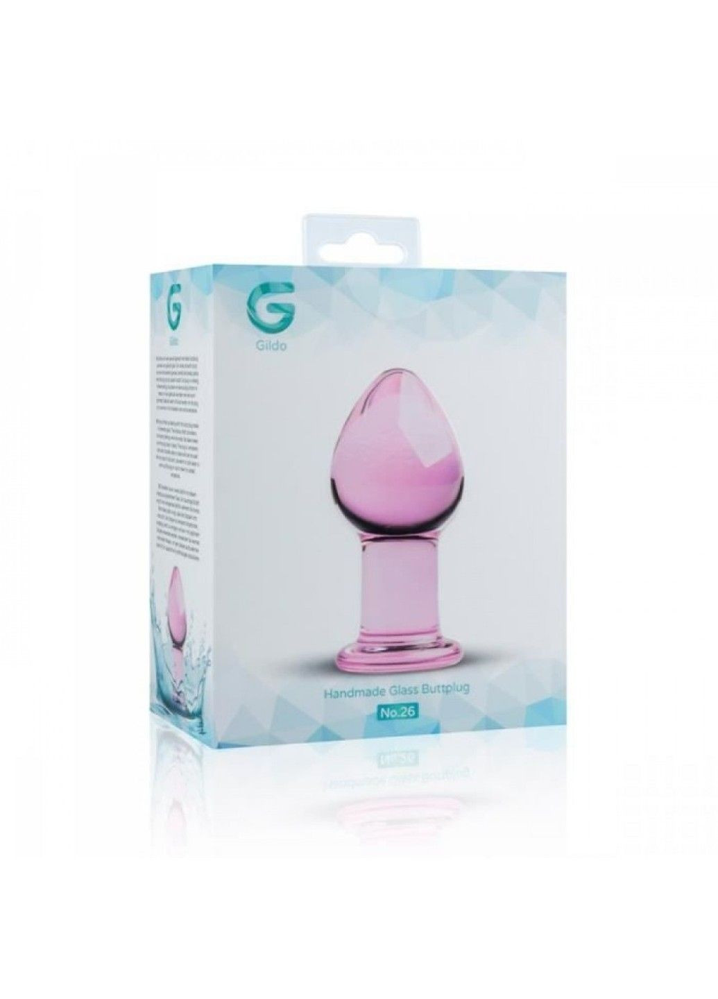 Пробка стекло розовая  Pink Glass Buttplug No. 26 Gildo (288538016)