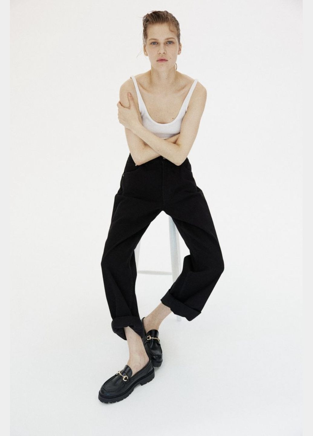 H&M Лофери з екологічної шкіри лофери чорний з штучна шкіра, швеція — демісезон (296736092)