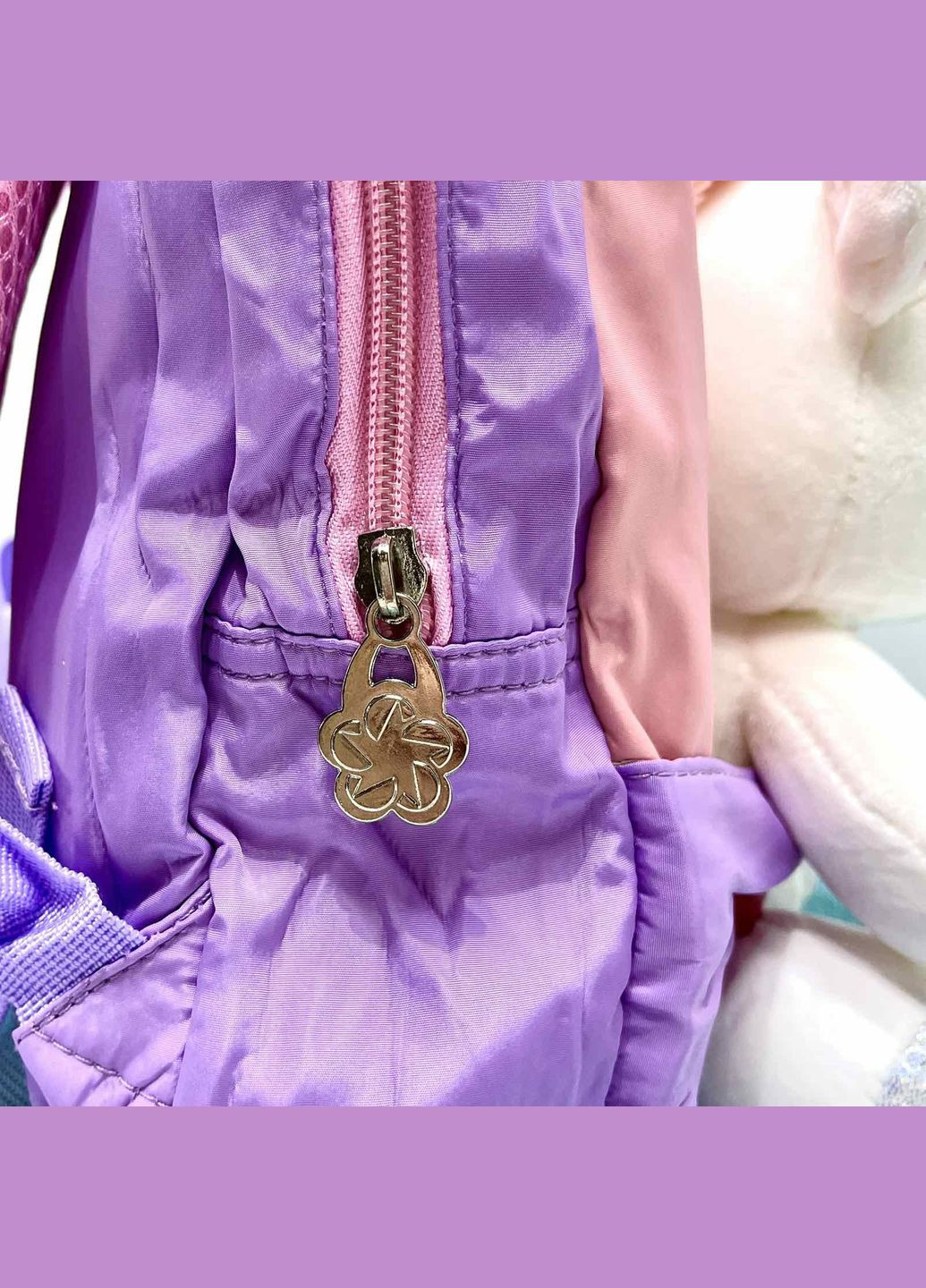 Рюкзак з м'якою іграшкою Єдиноріг 1 відділення 20см Фіолетовий (FG24032735B) No Brand (303137339)