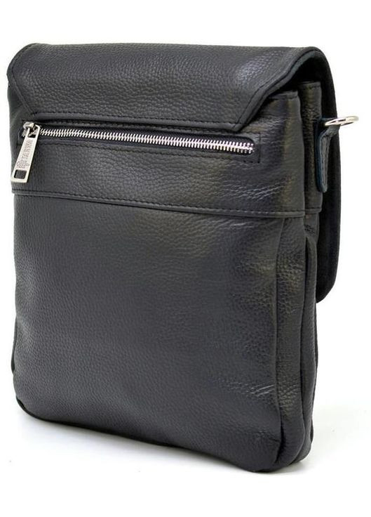 Сумка месенджер через плече чоловіча з натуральної шкіри маленька для документів формату А5 або планшета Чорний 35765 TARWA (337466421)