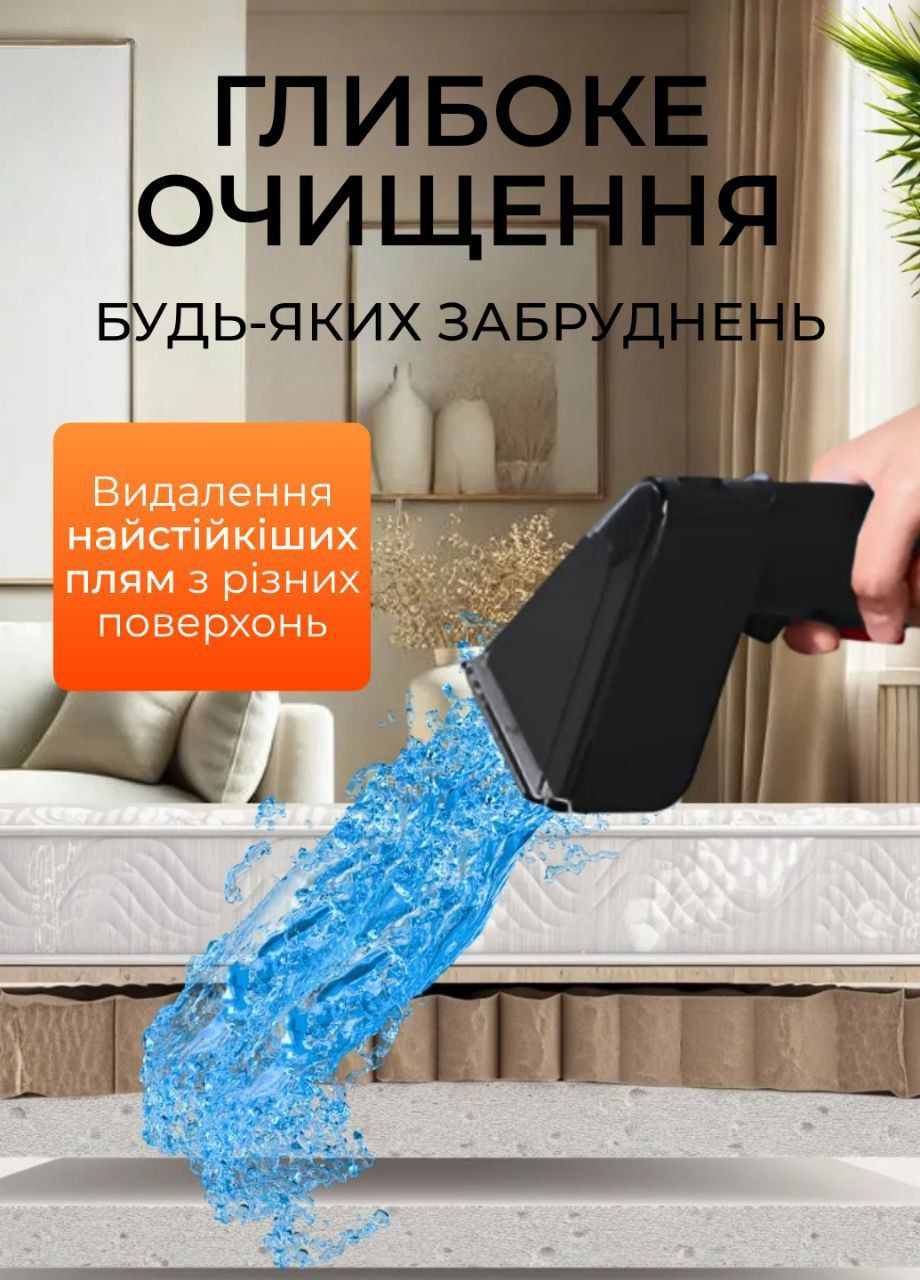 Миючий пилосос для виведення плям для килимів, текстилю, меблів та автомобіля No Brand vacw002white (335237594)