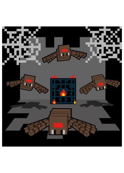 Картина по номерам Майнкрафт Пещера с пауками 25х25см (955473) Santi Майнкрафт Печера з павуками 25х25см (366154297)