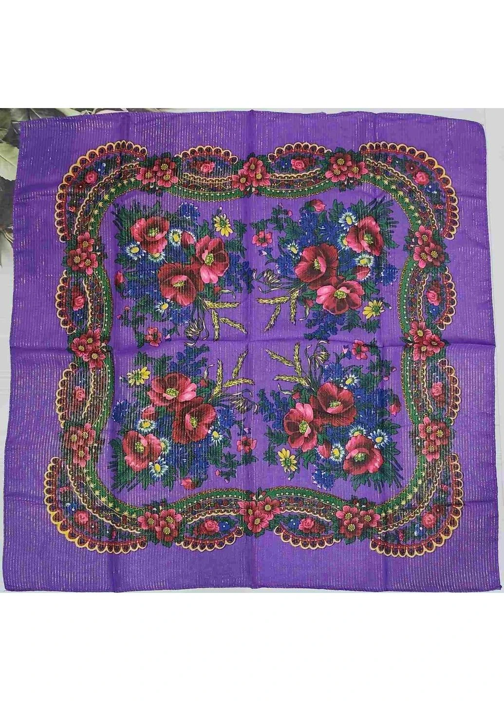 Хустка жіноча бавовняна з люрексом 75/75 см Китай арт.М-08 No Brand (391577124)