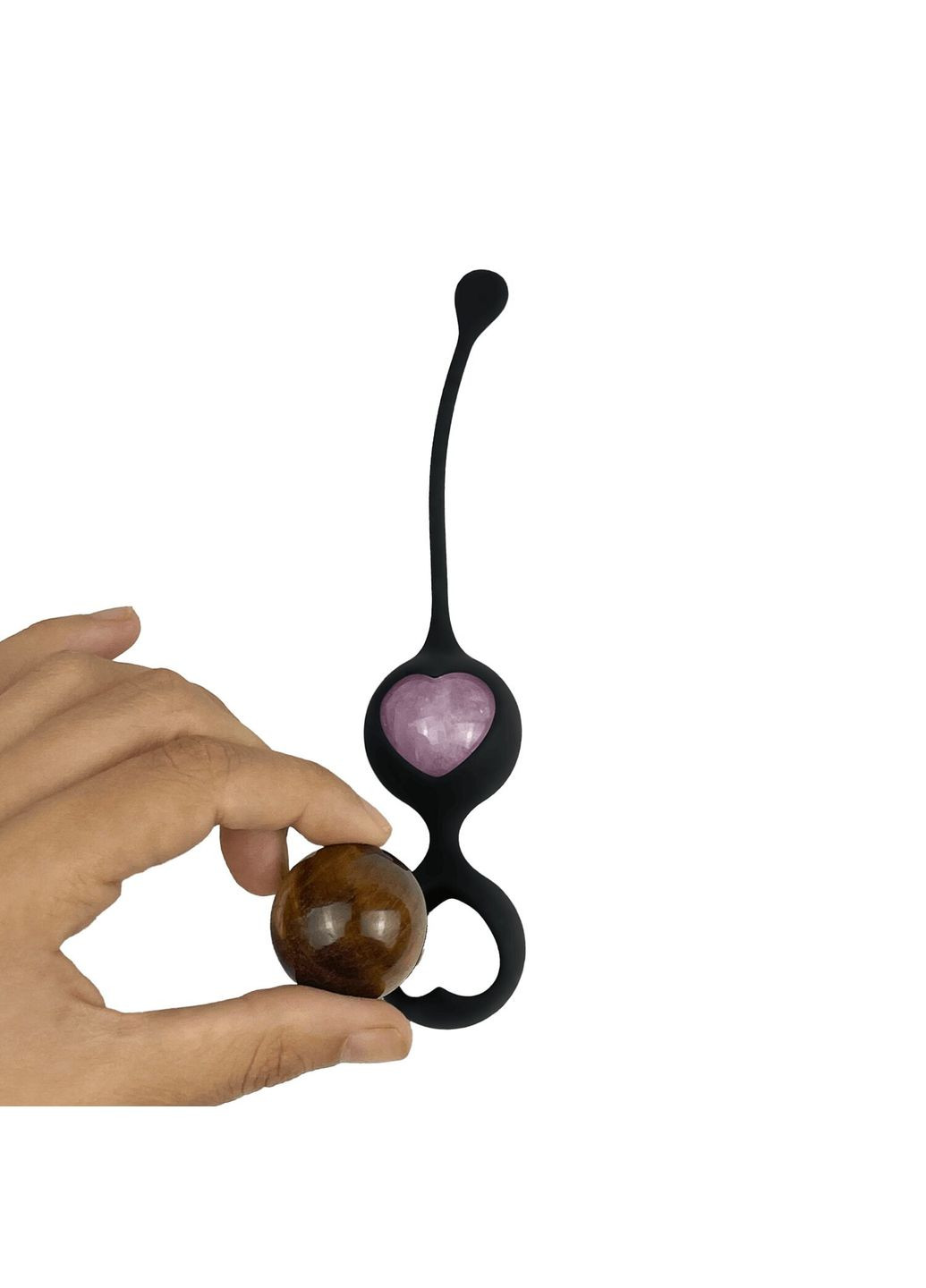 Вагинальные шарики Harmony Stones, полудрагоценные камни, диаметр 3 см, 2 держателя Adrien Lastic (314507913)