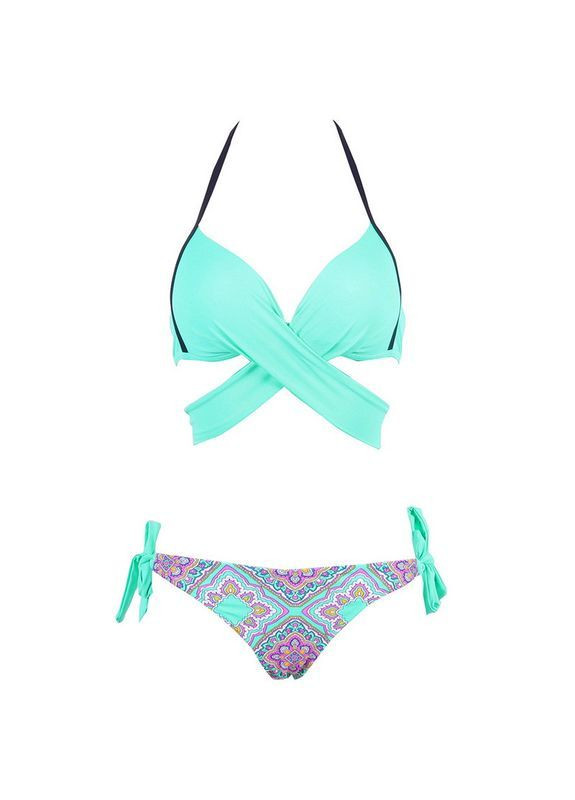 Бирюзовый демисезонный купальник женский раздельный бирюзовый раздельный No Brand Купальник жіночий роздільний