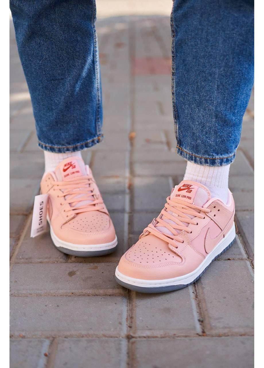 Рожеві Осінні кросівки чоловічі nike sb dunk pink white найк сб данк No Brand