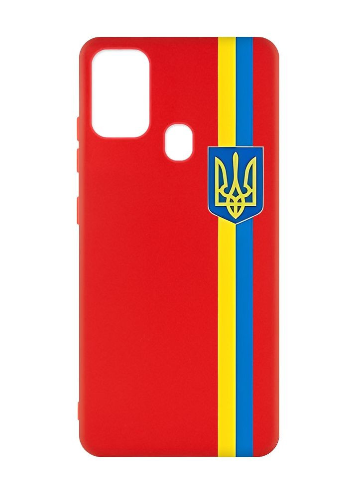 Матовий червоний чохол на Samsung Galaxy M30s/M21:: Стрічка Україна (патріотичний принт 253) Creative (360691281)