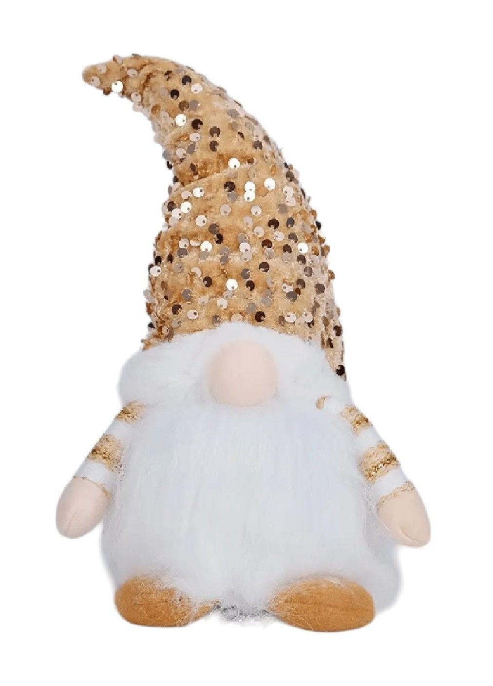 Новогодняя фигурка с подсветкой от батареек светильник лампа ночник скандинавский гном 29 см (478920-Prob) Золотистый Unbranded (314898242)