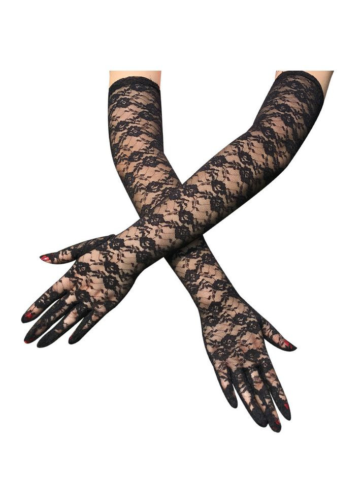 Мереживні довгі рукавички (30к026) No Brand (368895451)