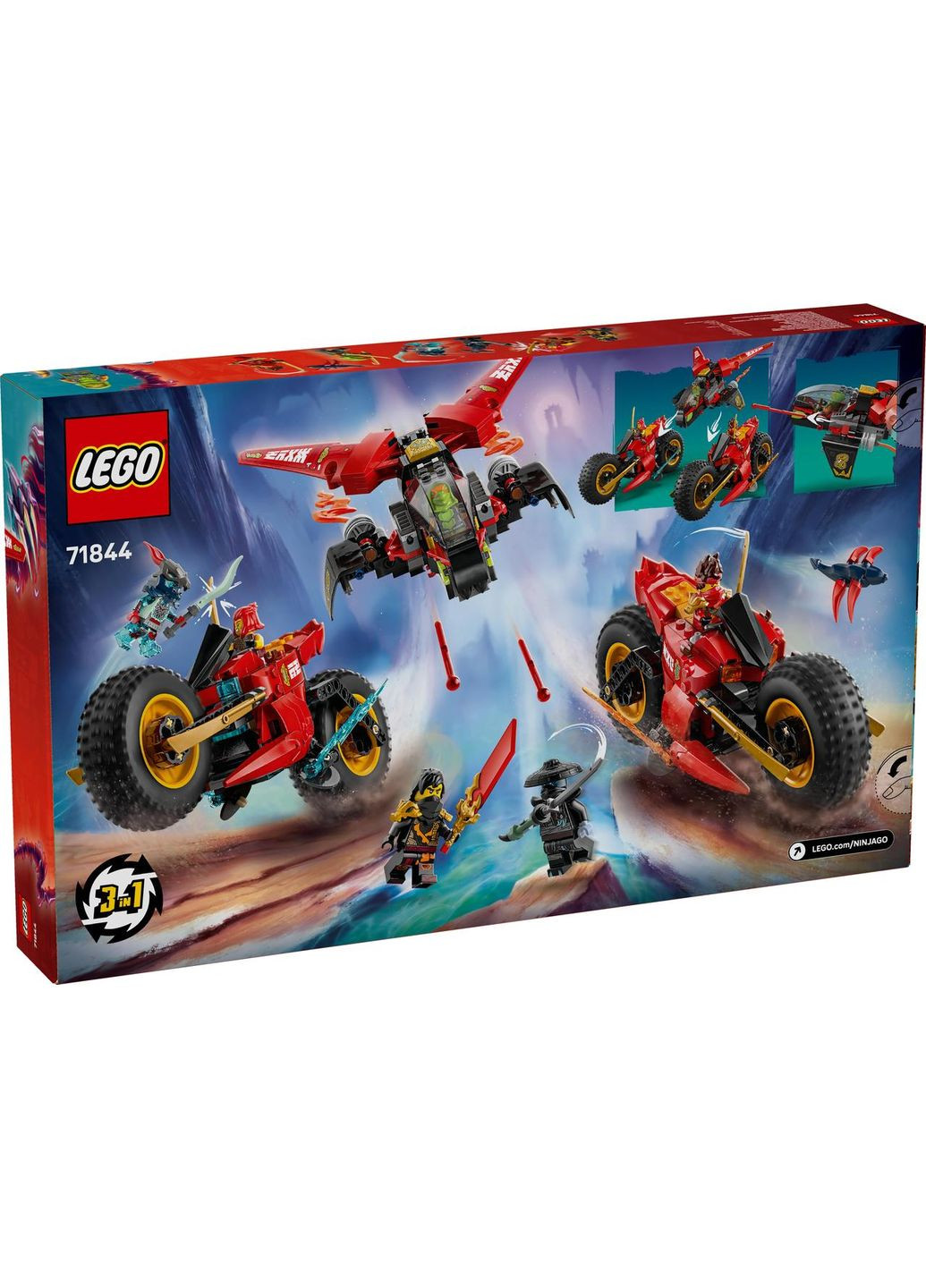 Конструктор Ninjago 71844 Бойова машина ніндзя 3-в-1 Lego (372012278)