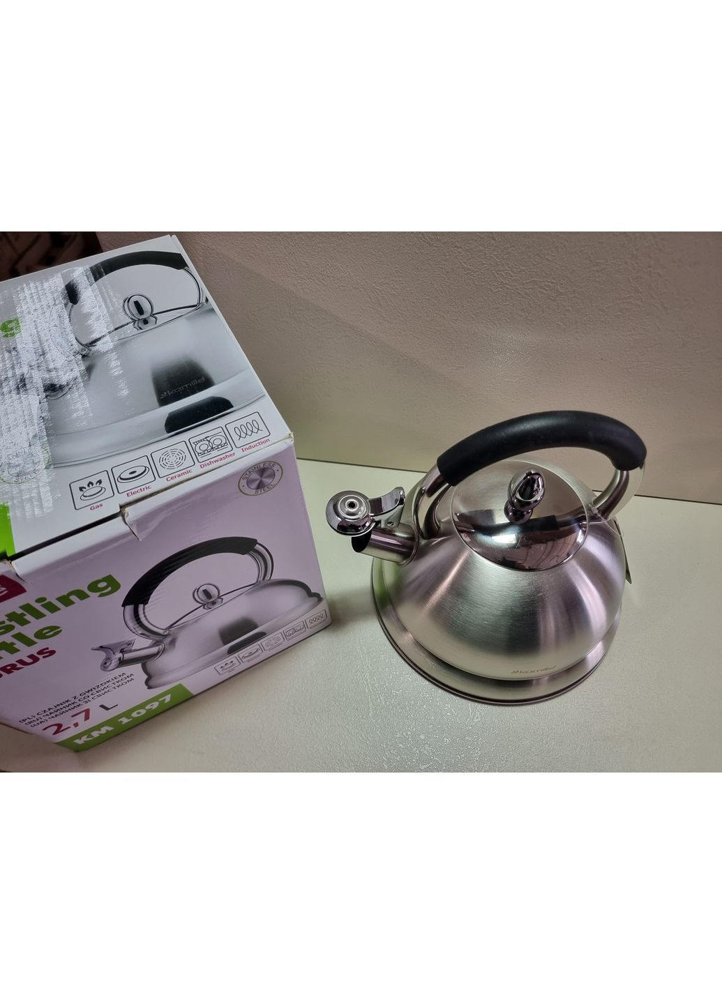 Чайник 2.7л из нержавеющей стали со свистком KM-1097 Kamille (351584818)