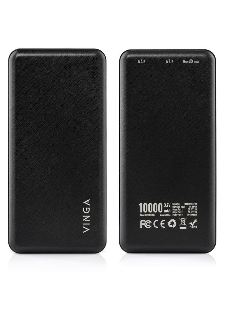 Універсальна батарея Vinga 10000 mAh black