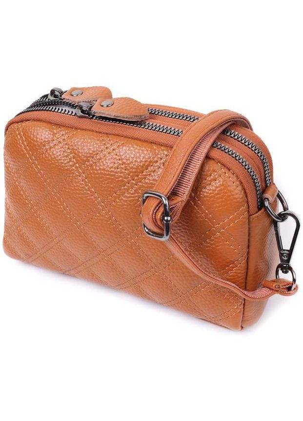 Сумка крос-боді через плече жіноча з натуральної шкіри Рудий 36461 Vintage (353873164)