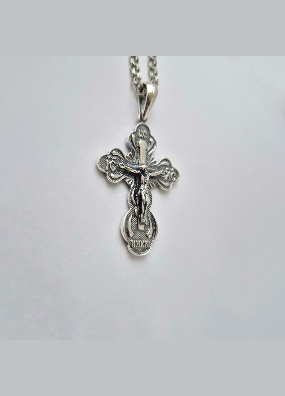Серебряный большой Крест с распятием серебо 925 пробы Черненное 3221ч 7.90г No Brand (313103478)