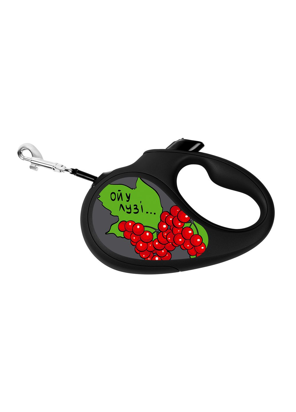 Повідець-рулетка R-leash стрічковий малюнок "Калина" M 50 кг 5 м (2917400179671) WAUDOG (351479411)