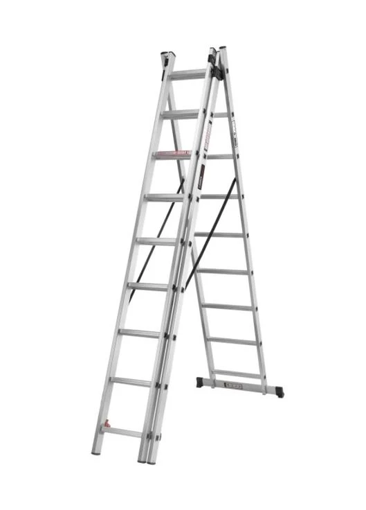 Алюминиевая лестница STANDARD (3х9 ступенек) универсальная 3-секционная (24167) Ladder (302675292)