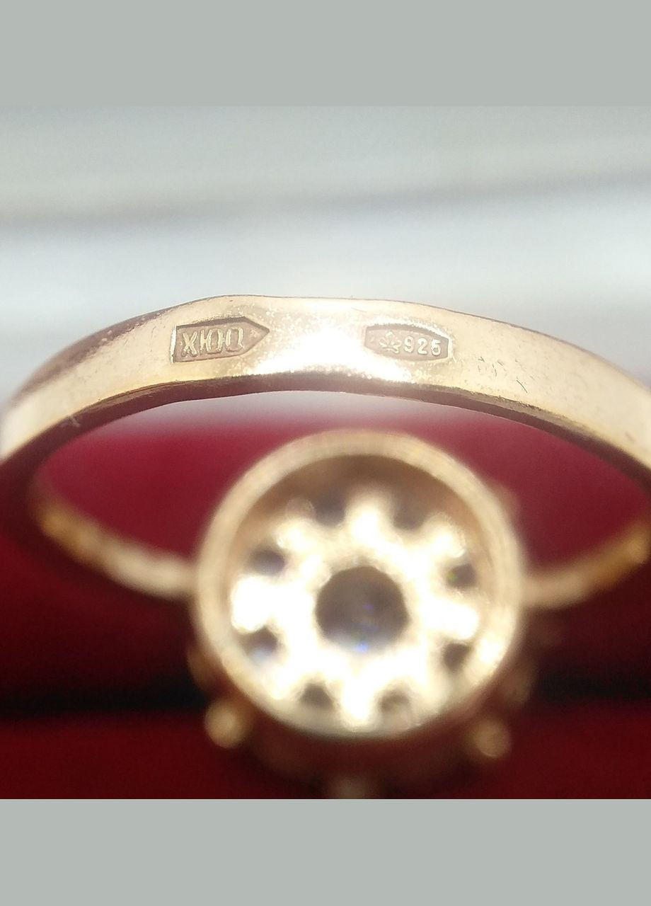 Кольцо серебро позолоченное 925° 3,35г. белый () Харківський ювелірний завод 011680 (305583031)