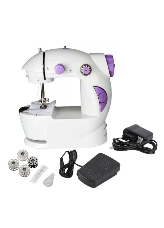 Швейная мини машинка портативная Mini Sewing Machine SM-201A 4 в 1 с педалью и адаптером питания No Brand (278633992)