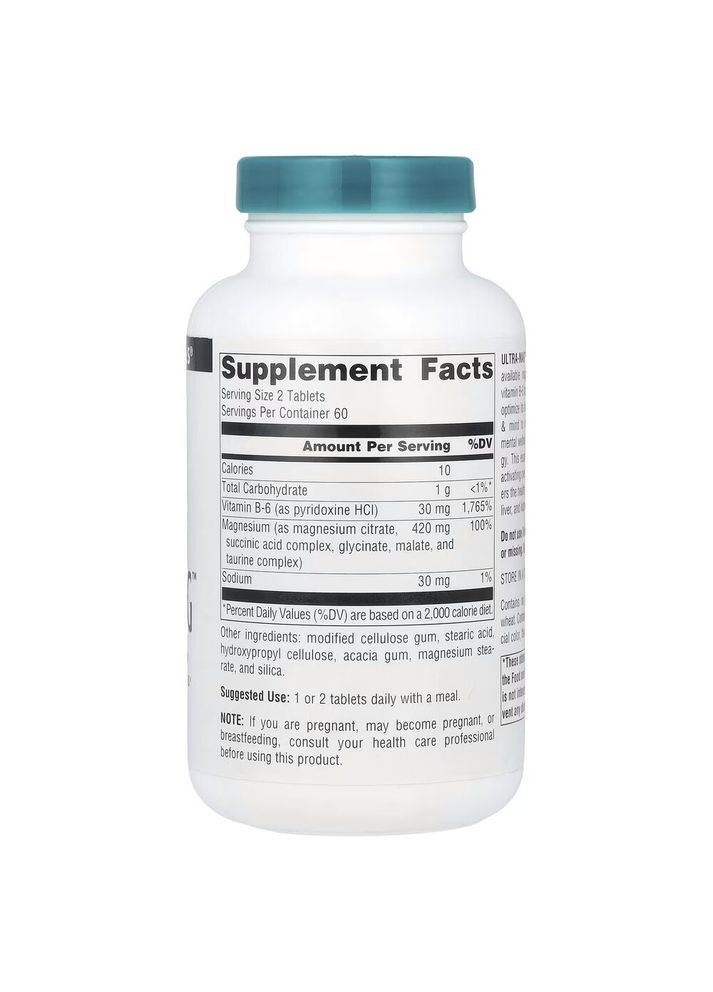 Комплекс магния Ultra-Mag, 120 таблеток з п'яти форм Source Naturals (332183646)