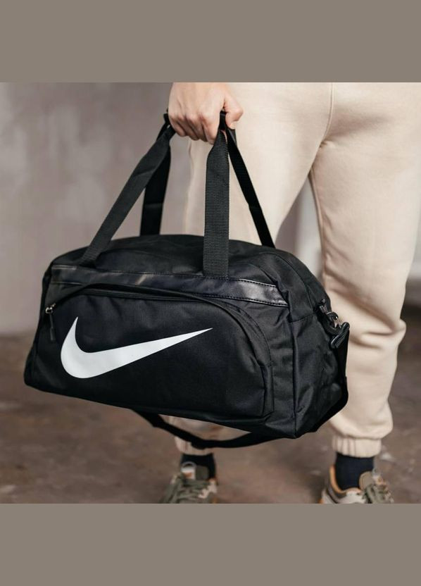 Дорожня сумка Смуга Білий Найк чоловіча для подорожей чорна 50*26*20 см, спортивна сумка чоловіча No Brand (354722034)