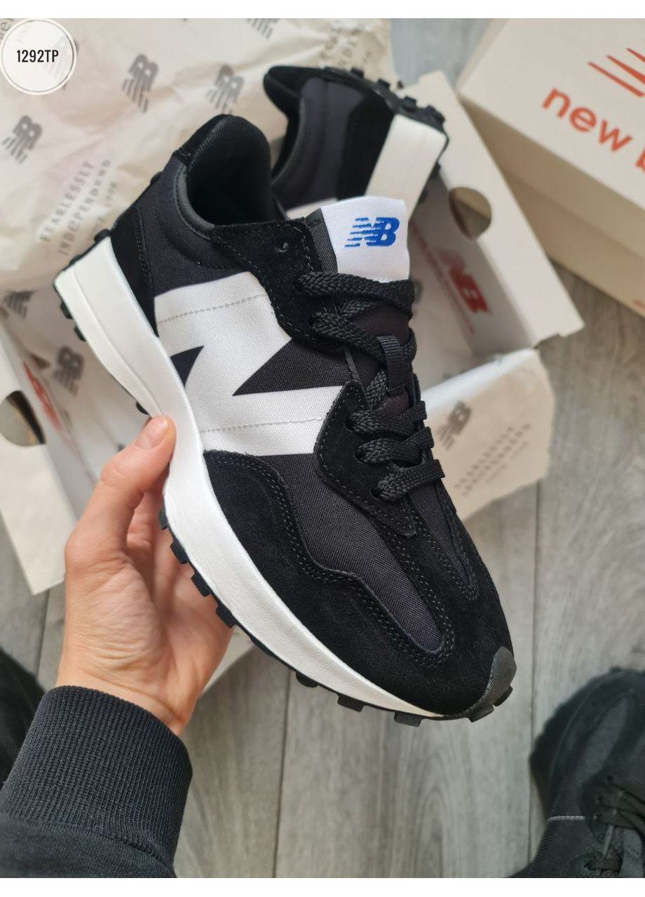 КРОСІВКИ ЖІНОЧІ NEW BALANCE 327 BLACK / WHITE НЬЮ БЕЛАНС 327 No Brand чорні демісезони (368887755)